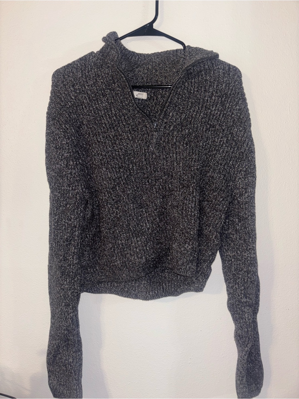 aerie Charcoal Gray Half-Zip Turtleneck Sweater